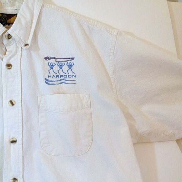 Vintage Motorola Camp & Creek Short Sleeve Soft Cotton Button Up Shirt Size L - Picture 2 of 11